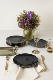 Siyah Gold Ege Pasta Tabağı 20 cm 6 Adet Bonvagon