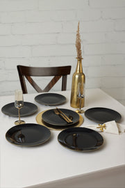 Siyah Gold Ege Servis Tabağı 26 cm 6 Adet Bonvagon