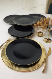 Siyah Gold Ege Servis Tabağı 26 cm 6 Adet Bonvagon