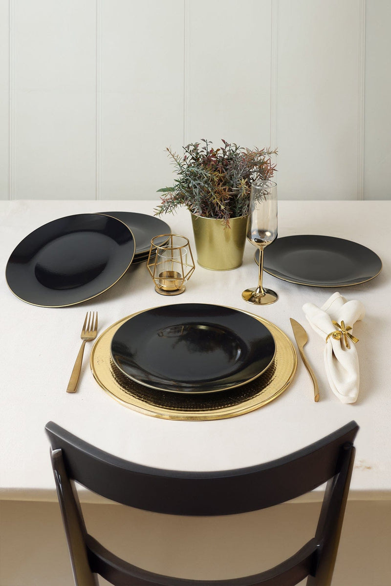 Siyah Gold Ege Servis Tabağı 26 cm 6 Adet Bonvagon