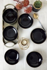 Siyah Gold Halka Çerezlik / Sosluk 13 Cm 6 Adet Bonvagon