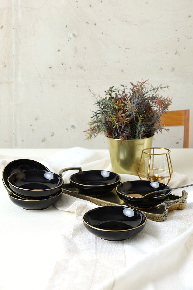 Siyah Gold Halka Çerezlik / Sosluk 13 Cm 6 Adet Bonvagon