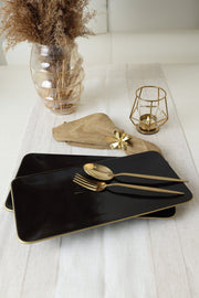 Siyah Gold Siera Kayık Tabak 33*17 Cm 2 Adet Bonvagon