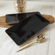 Siyah Gold Siera Kayık Tabak 33*17 Cm 2 Adet Bonvagon