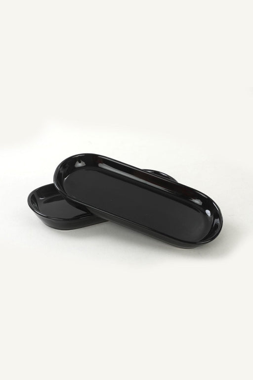 Siyah Kayık Tabak Seti 2 Adet 26 Cm Bonvagon