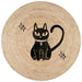 Siyah Kedi Jüt Örme Halı Hasır Kilim Bonvagon