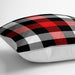Siyah Kırmızı Beyaz Ekose Desenli Dekoratif 70x70cm Dolgulu Yer Minderi Bonvagon