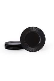 Siyah Pasta Tabağı 22 Cm - Mat Myra 6 Adet