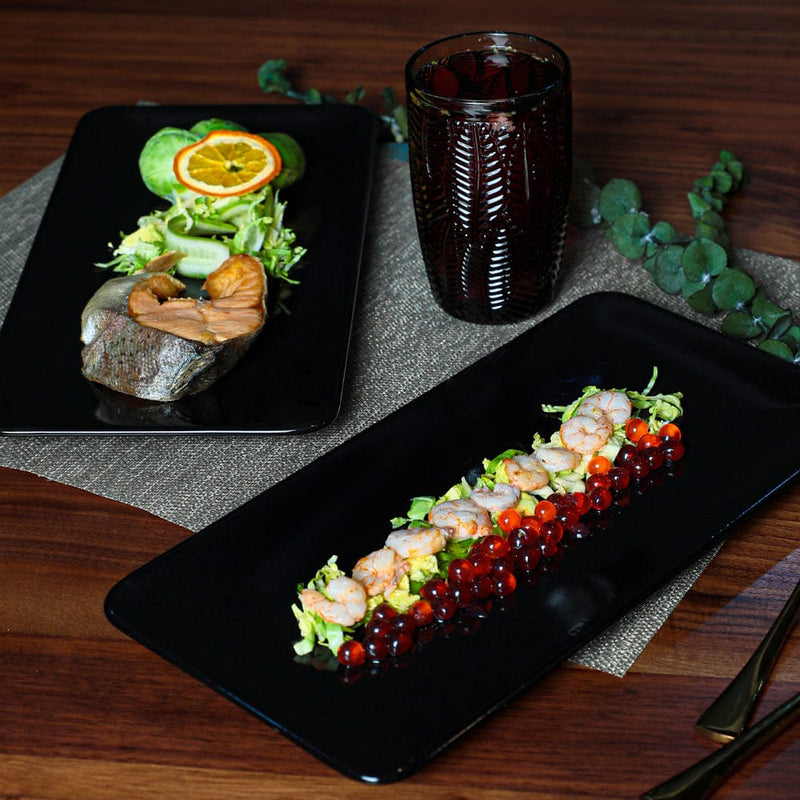 Siyah Siera Kayık Tabak 33cm 2 Adet Bonvagon