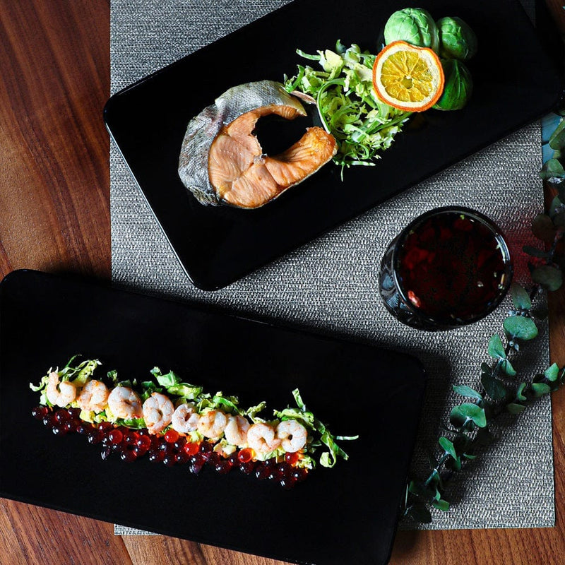 Siyah Siera Kayık Tabak 33cm 2 Adet Bonvagon