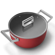 Smeg Cookware 50's Style Cam Kapaklı Tencere Kırmızı Bonvagon