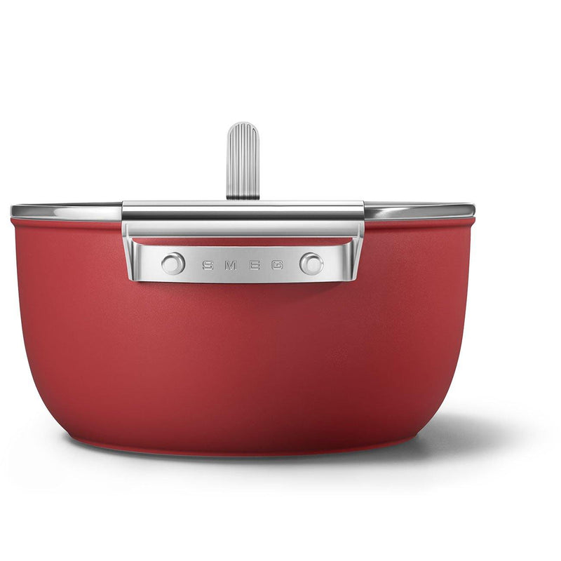 Smeg Cookware 50's Style Cam Kapaklı Tencere Kırmızı Bonvagon