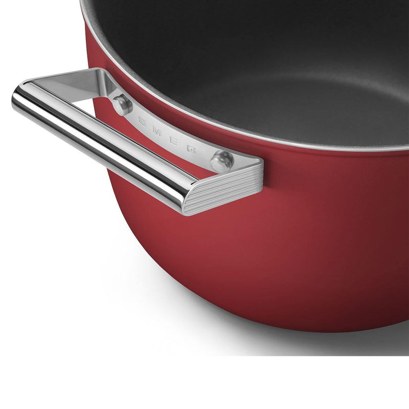Smeg Kırmızı Cookware 50's Style Cam Kapaklı Tencere