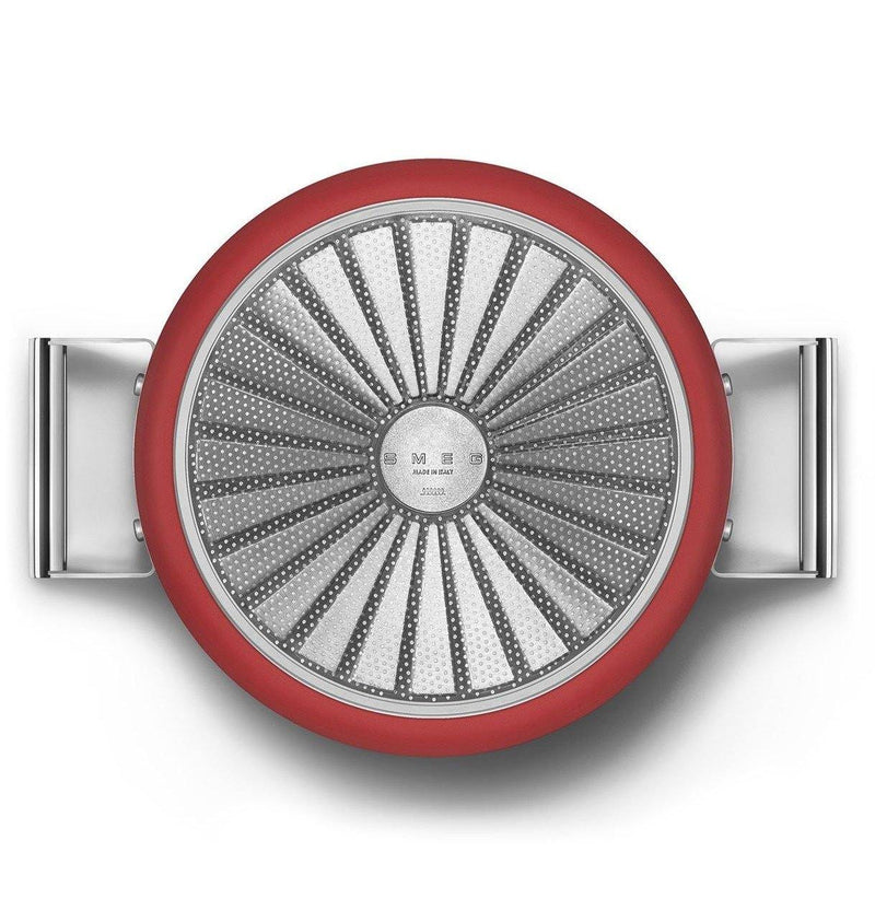 Smeg Kırmızı Cookware 50's Style Cam Kapaklı Tencere