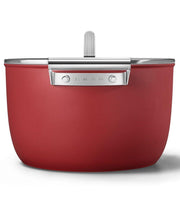 Smeg Kırmızı Cookware 50's Style Cam Kapaklı Tencere