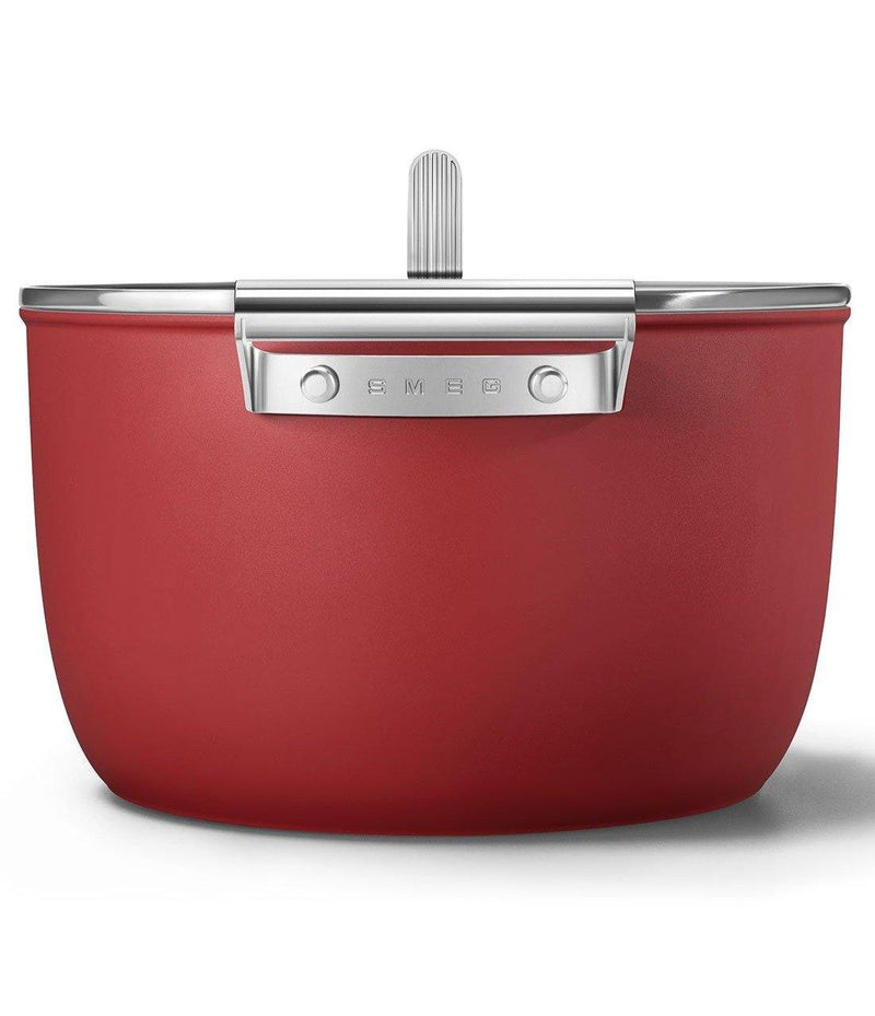 Smeg Kırmızı Cookware 50's Style Cam Kapaklı Tencere