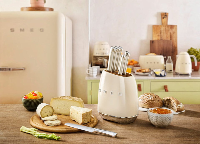 Smeg Krem Standlı Bıçak Seti 50s Style Kbsf02cr Bonvagon