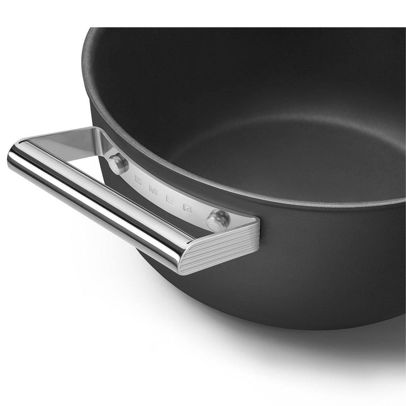 Smeg Siyah Cookware 50's Style Cam Kapaklı Tencere