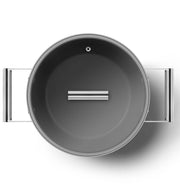 Smeg Siyah Cookware 50's Style Cam Kapaklı Tencere