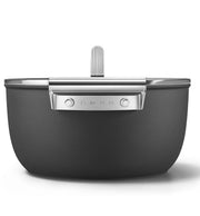 Smeg Siyah Cookware 50's Style Cam Kapaklı Tencere
