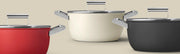 Smeg Siyah Cookware 50's Style Cam Kapaklı Tencere