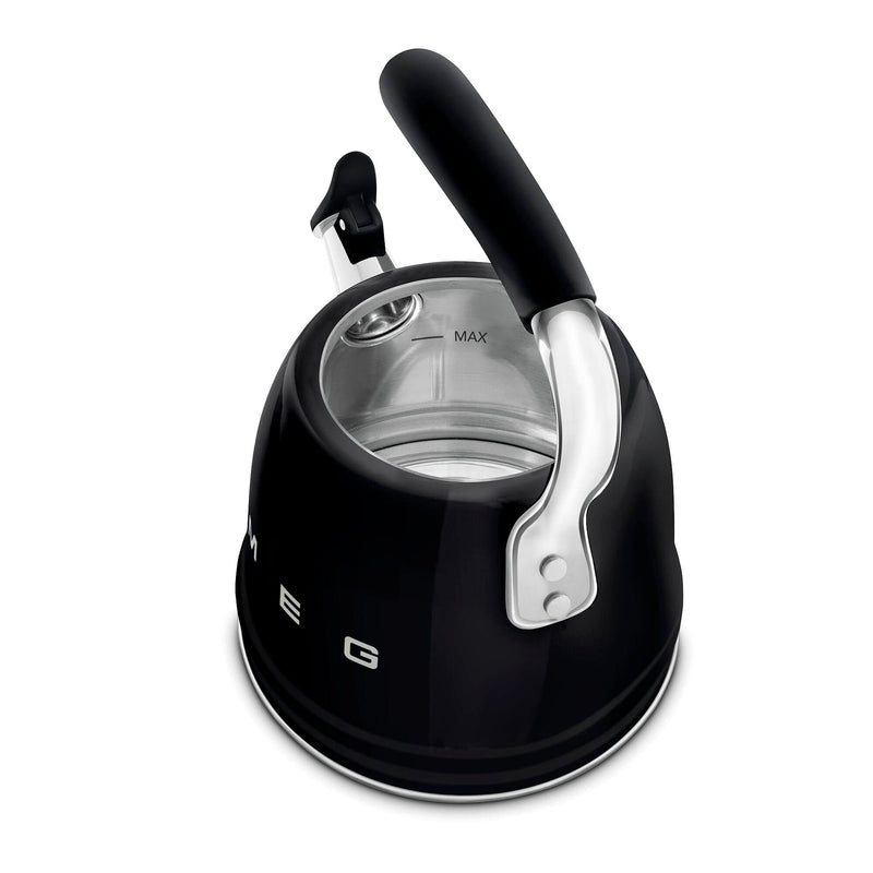 Smeg Siyah Ocak Üstü Islıklı Whistling Kettle Su Isıtıcısı CKLW2001BL