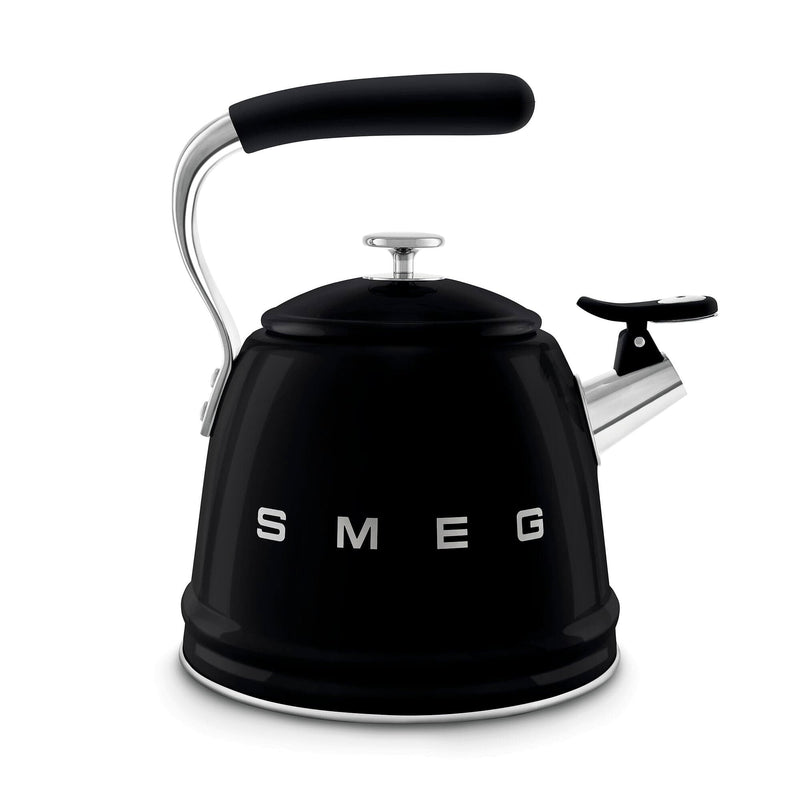 Smeg Siyah Ocak Üstü Islıklı Whistling Kettle Su Isıtıcısı CKLW2001BL