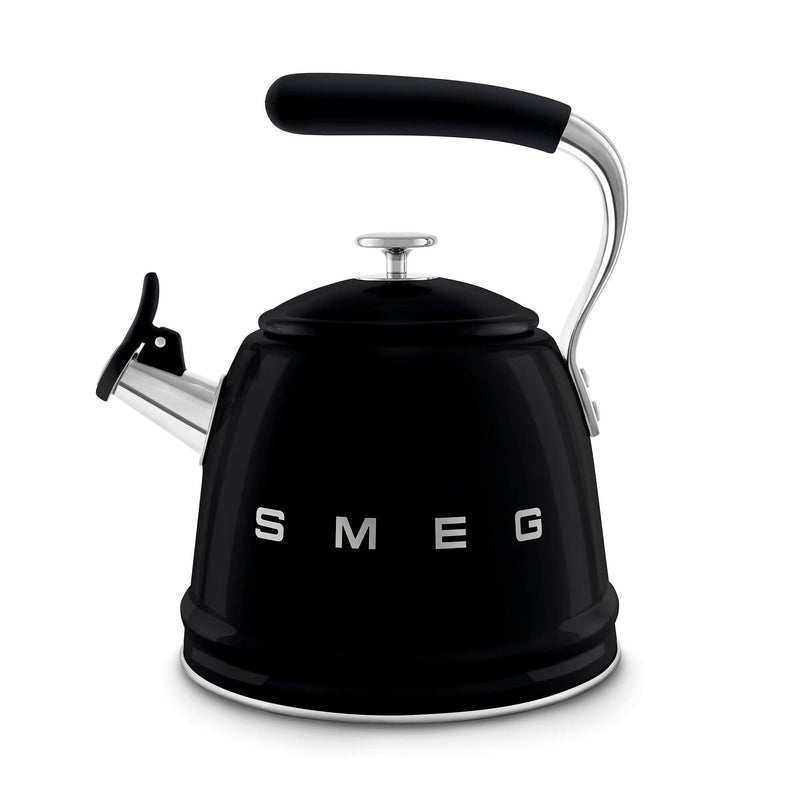 Smeg Siyah Ocak Üstü Islıklı Whistling Kettle Su Isıtıcısı CKLW2001BL