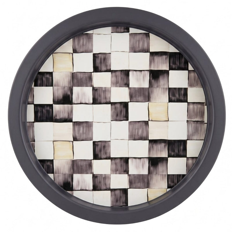 Smoke Checkers Yuvarlak Tepsi 31.5 cm