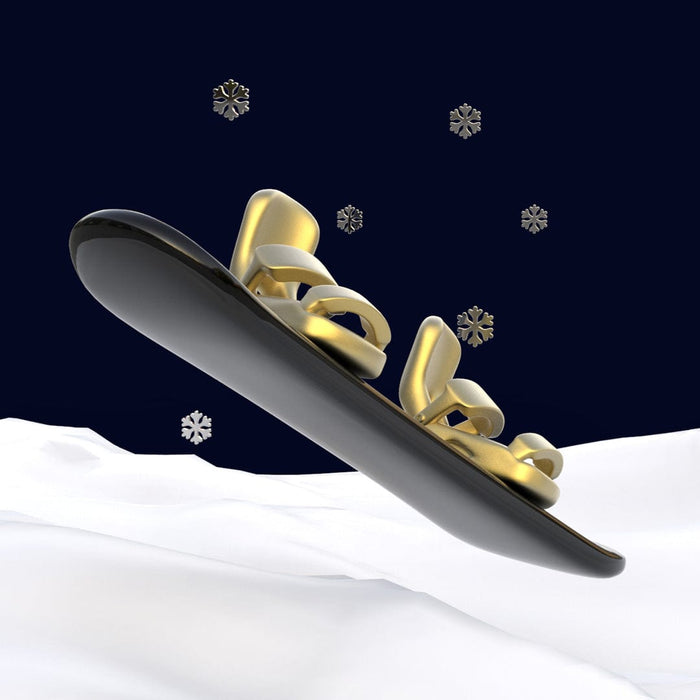 Snowboard ve Kar Tanesi Çelik Halkalı Anahtarlık Metalmorphose Bonvagon