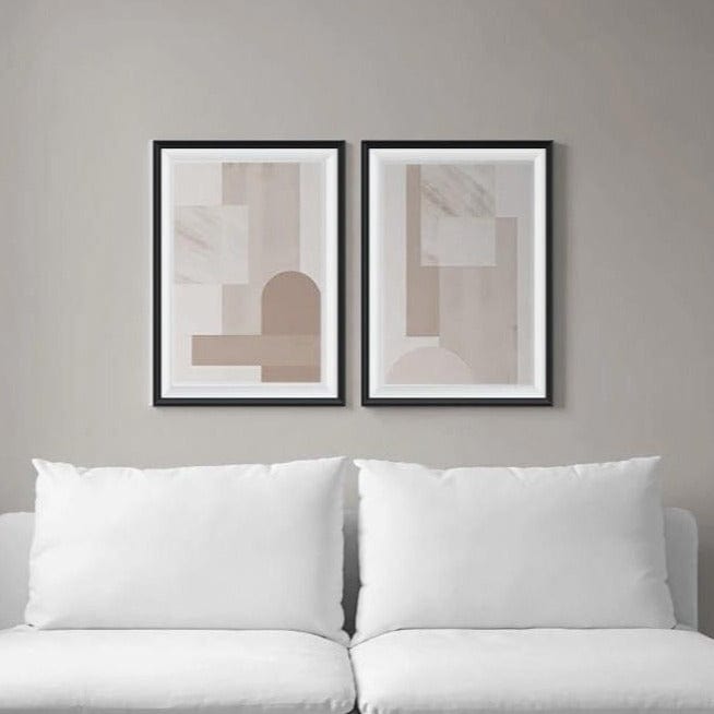 Soft Cubic 2 Parça Çerçeve Görünümlü Ahşap Tablo Seti Bonvagon