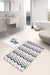 Soft Renkli Zikzak Motifli Özel Tasarım 2li Banyo Halısı Takımı Kaymaz Taban Yıkanabilir Bonvagon