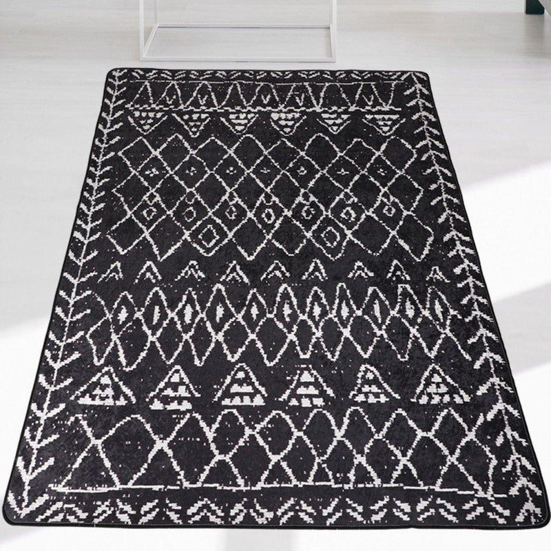 Soho Black Dijital Baskılı Halı, Kaymaz Taban, Yıkanabilir Bonvagon