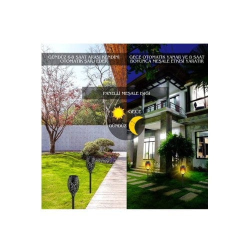 Solar Alev Efektli Bahçe Lambası Bonvagon