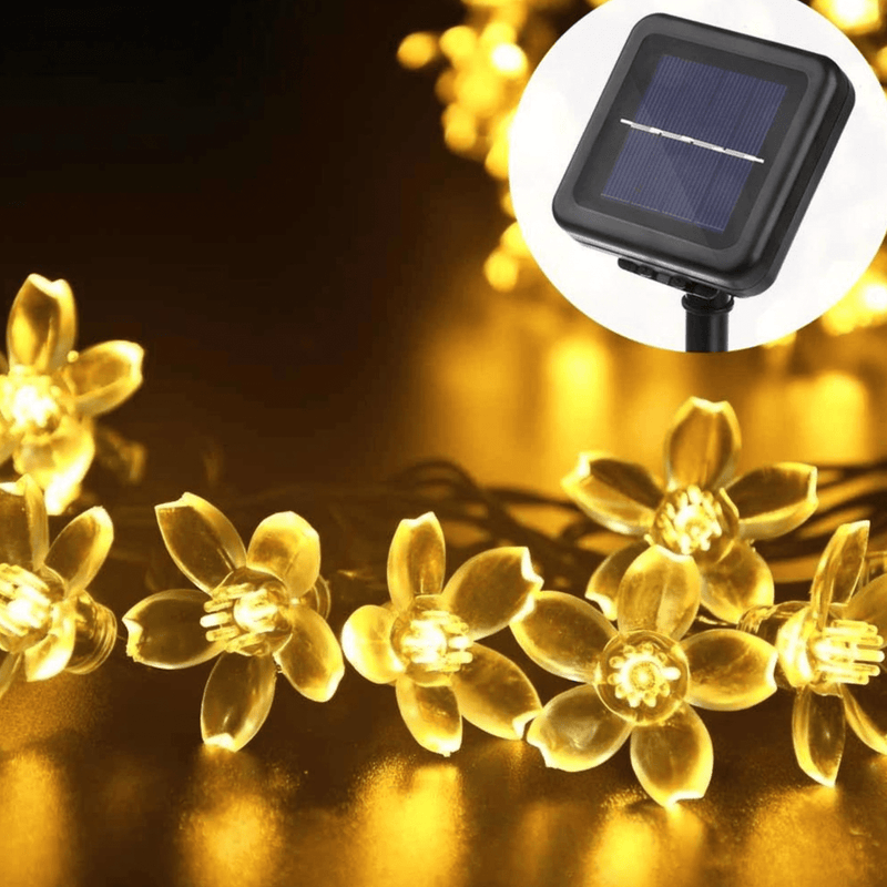 Solar Çiçekli Dekoratif 30 Led Bahçe Lambası Bonvagon
