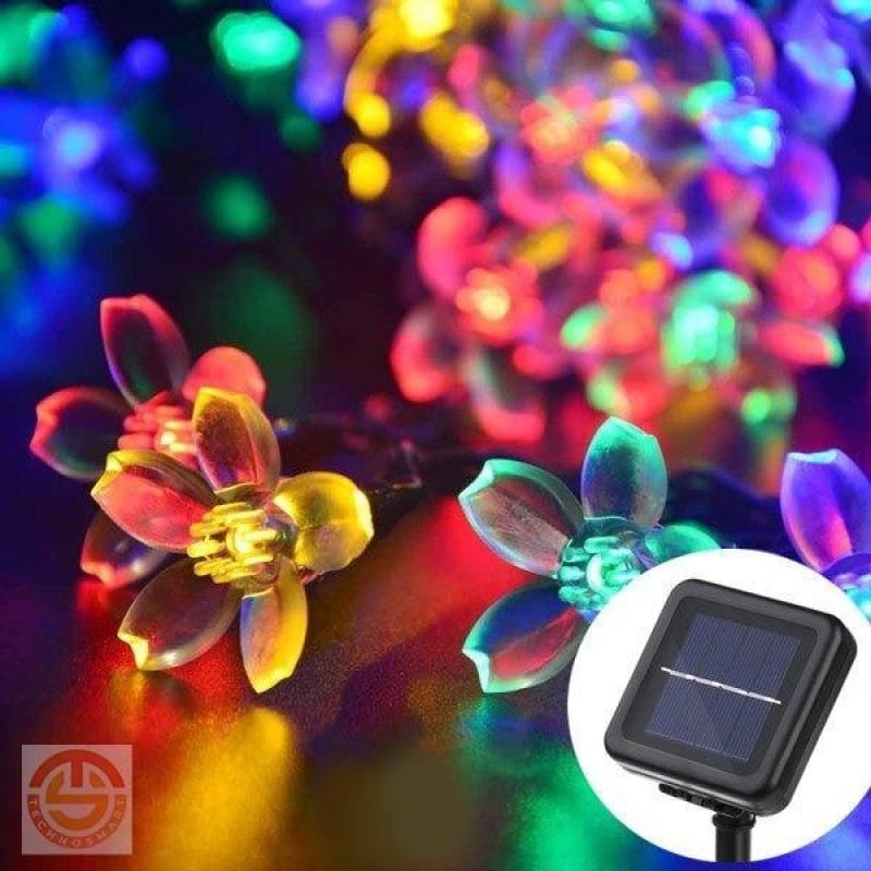 Solar Renkli RGB Çiçekli Dekoratif 30 LED Aydınlatma Bahçe Lambası Bonvagon
