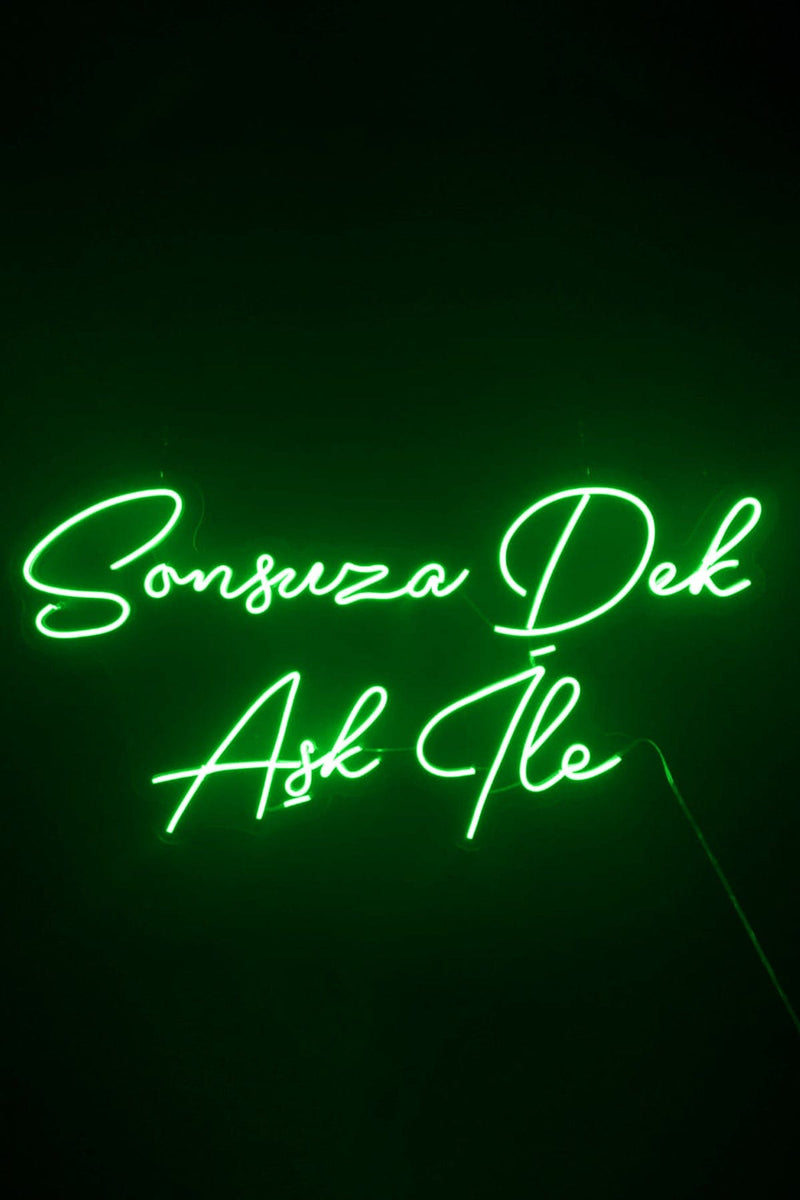Sonsuza Dek Aşk İle Yazılı Neon LED Aydınlatma Işıklı Tablo Düğün ve Kutlama Duvar Dekorasyon