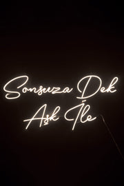 Sonsuza Dek Aşk İle Yazılı Neon Led Işıklı Tablo Düğün ve Kutlama Duvar Dekorasyon Bonvagon