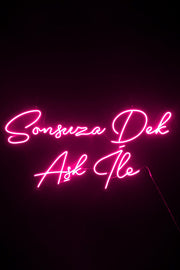 Sonsuza Dek Aşk İle Yazılı Neon Led Işıklı Tablo Düğün ve Kutlama Duvar Dekorasyon Bonvagon