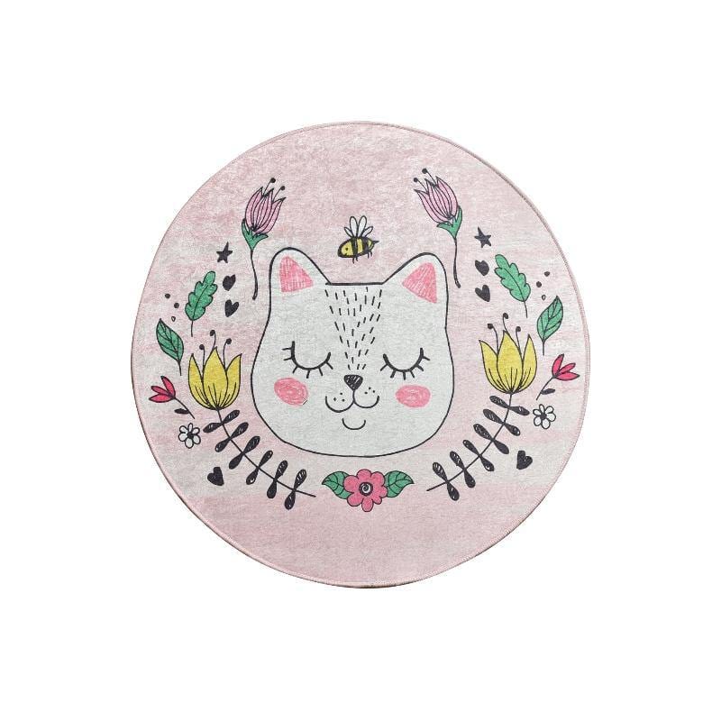 Sophie Pembe Çocuk Halısı, Kaymaz Taban, Yıkanabilir Bonvagon