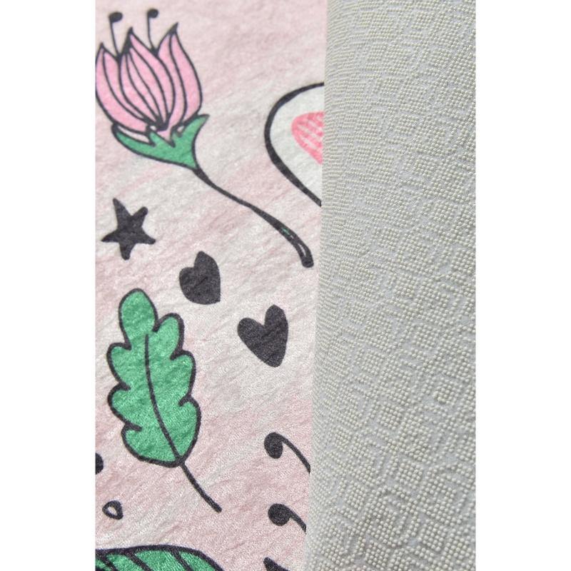 Sophie Pembe Çocuk Halısı, Kaymaz Taban, Yıkanabilir Bonvagon