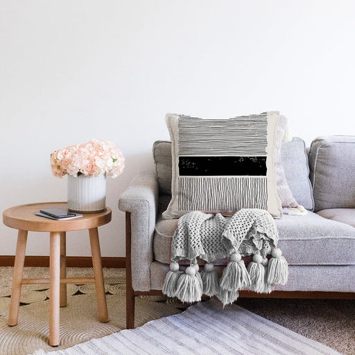 Soyut İlkel Desen Tasarımlı Dijital Baskılı Dekoratif Raşel Kadife Yastık Kırlent Kılıfı Bonvagon