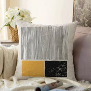 Soyut İlkel Desen Tasarımlı Dijital Baskılı Modern Raşel Kadife Yastık Kırlent Kılıfı Bonvagon