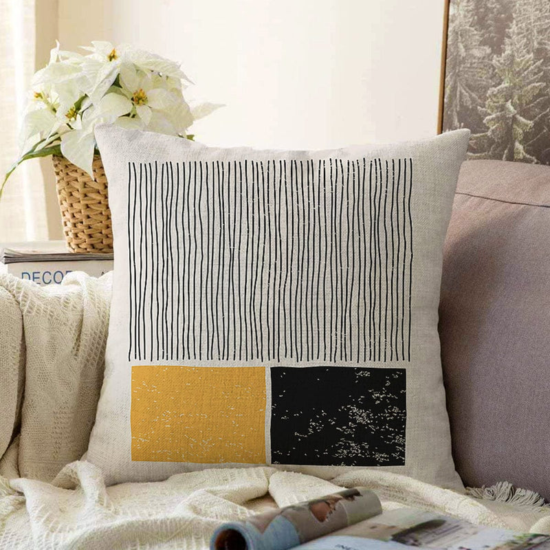 Soyut İlkel Desen Tasarımlı Dijital Baskılı Modern Raşel Kadife Yastık Kırlent Kılıfı Bonvagon