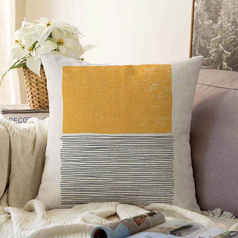 Soyut İlkel Desen Tasarımlı Dijital Baskılı Modern Raşel Kadife Yastık Kırlent Kılıfı Bonvagon