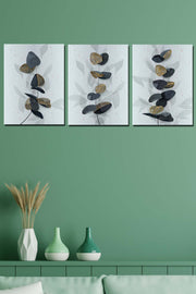 Soyut Renklerde 3 Parça Sanatsal Tablo Seti Bonvagon