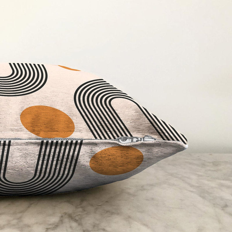 Soyut Tarzda Güneş Tasarımlı Dijital Baskılı Dekoratif Raşel Kadife Yastık Kırlent Kılıfı Bonvagon