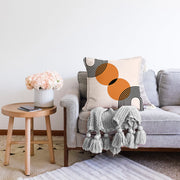 Soyut Tarzda Güneş Tasarımlı Dijital Baskılı Modern Raşel Kadife Yastık Kırlent Kılıfı Bonvagon