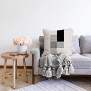 Soyut Tarzda Onedraw Çizimli Dijital Baskılı Dekoratif Raşel Kadife Yastık Kırlent Kılıfı Bonvagon