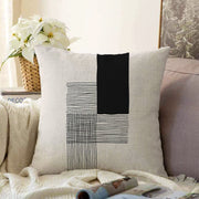 Soyut Tarzda Onedraw Çizimli Dijital Baskılı Dekoratif Raşel Kadife Yastık Kırlent Kılıfı Bonvagon